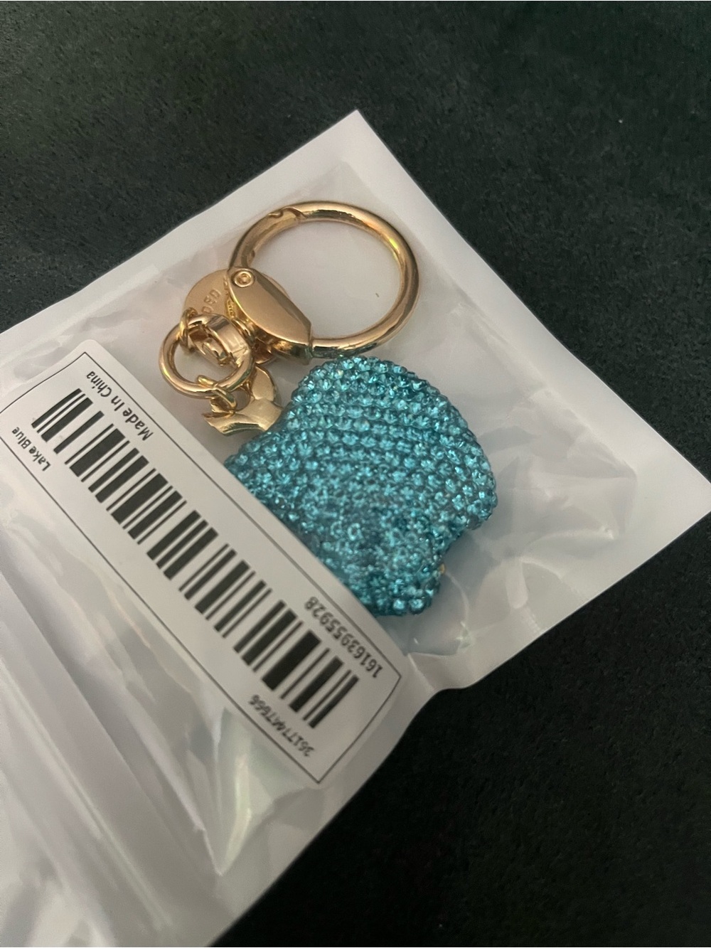 NIP Sparkling Rhinestone blue Apple Keychain. 💙💎 - Picture 2 of 3